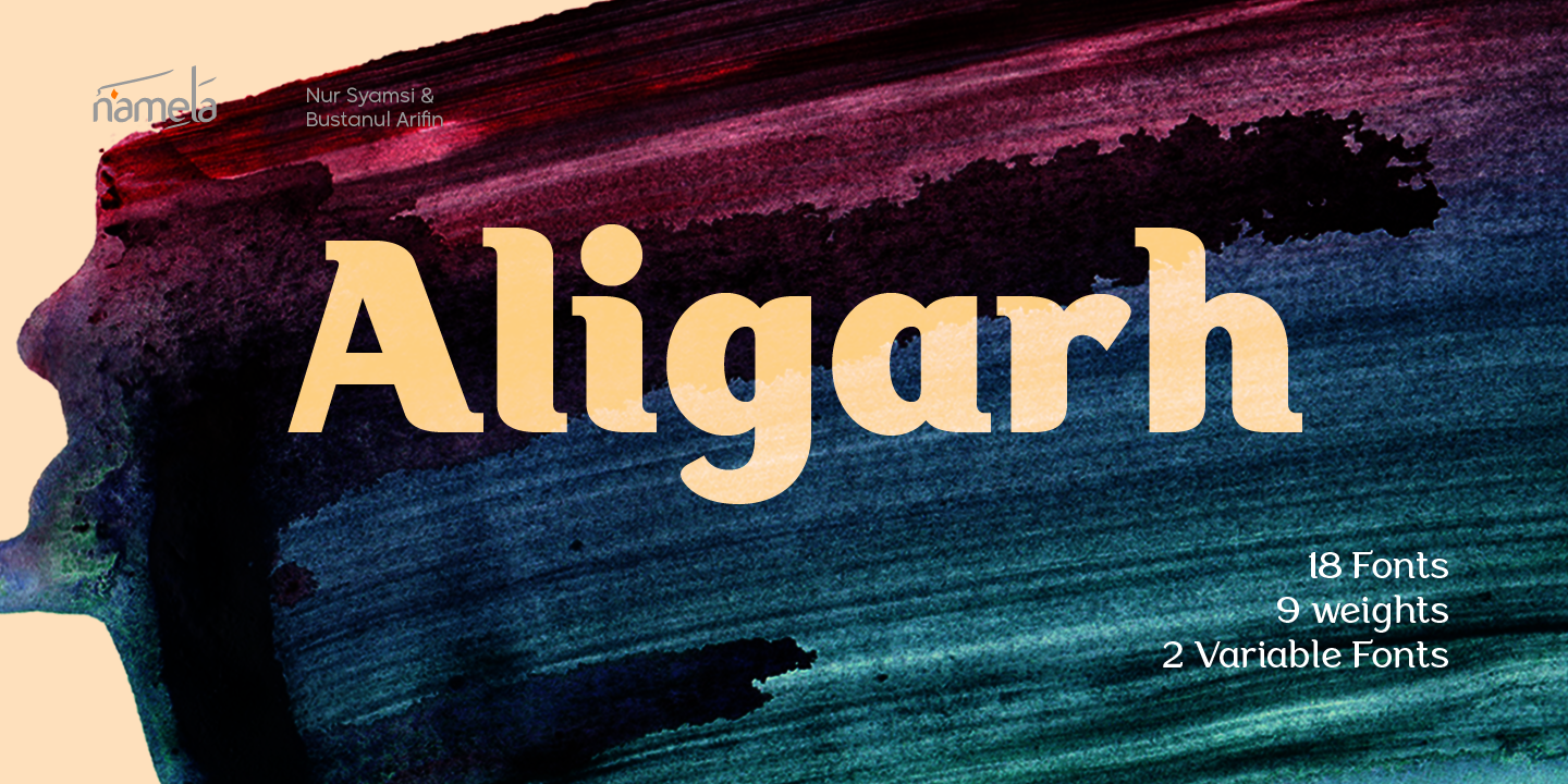 Przykład czcionki Aligarh